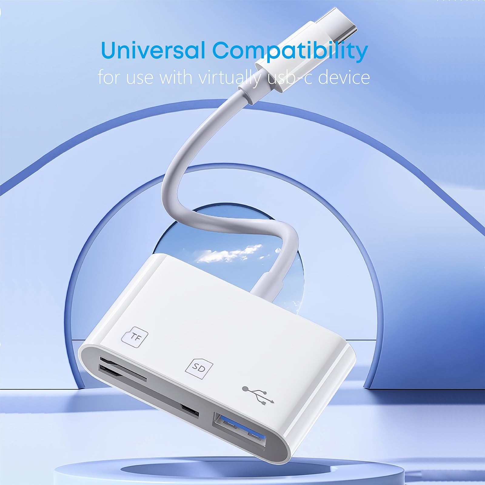 USB C SD/TF Card Reader – 3 in 1 Type C to TF/SD/USB Disk Reader Adapter | Ty…