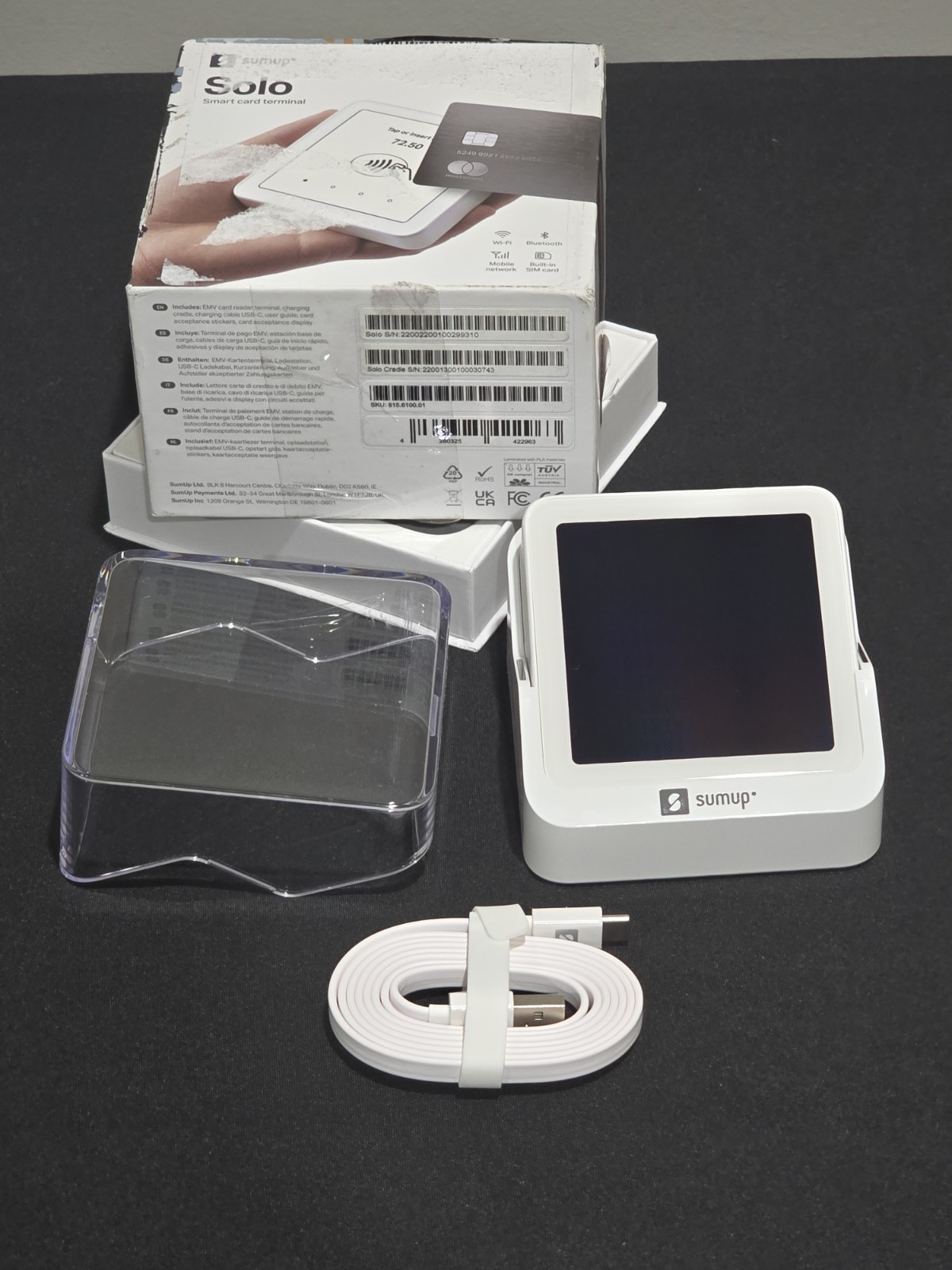 SumUp Solo Credit/Debit Card Payment Reader Smart Terminal/Cradle
