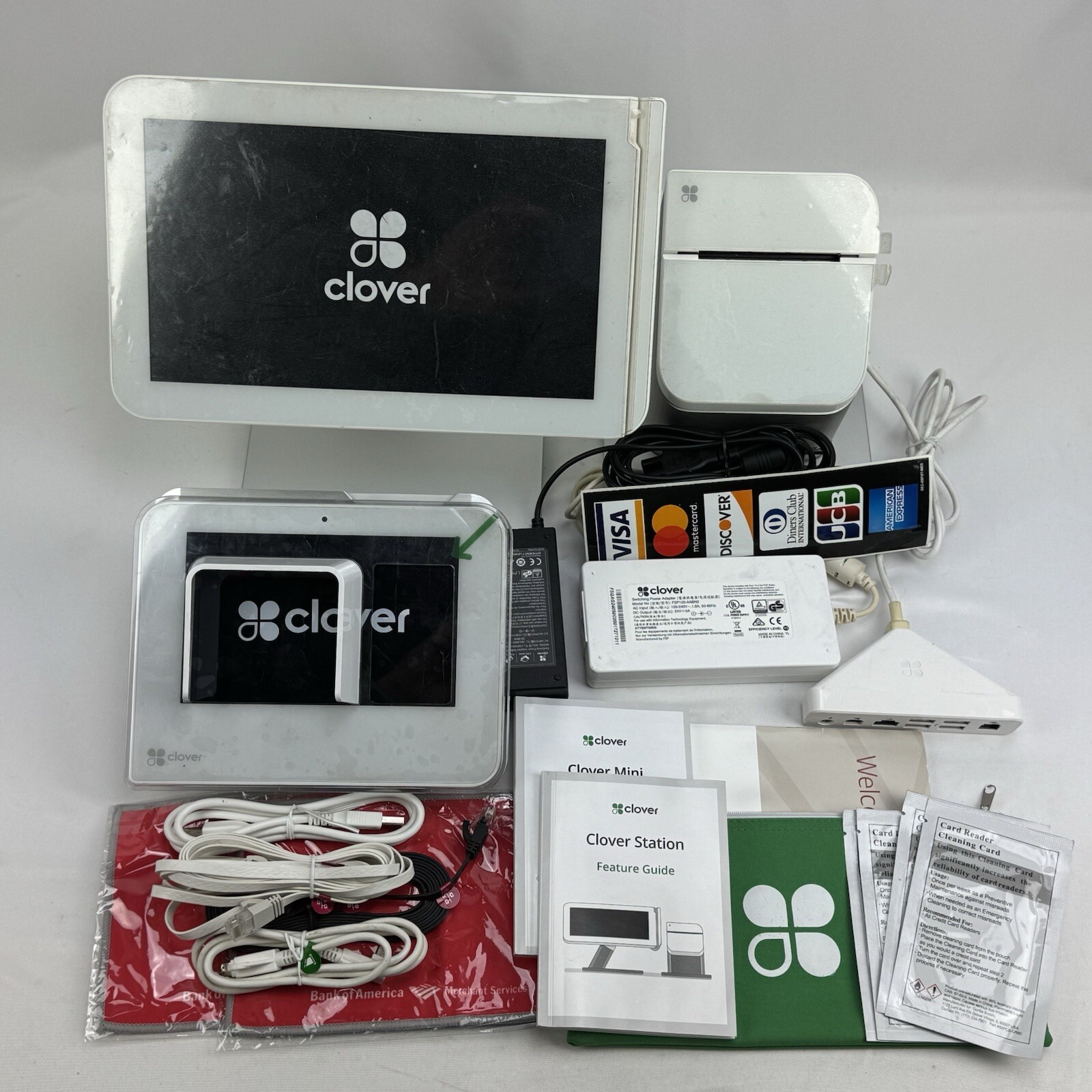 Clover Station C100 POS 1.0 System w/ Printer Point Sale P100 & Mini – Locked