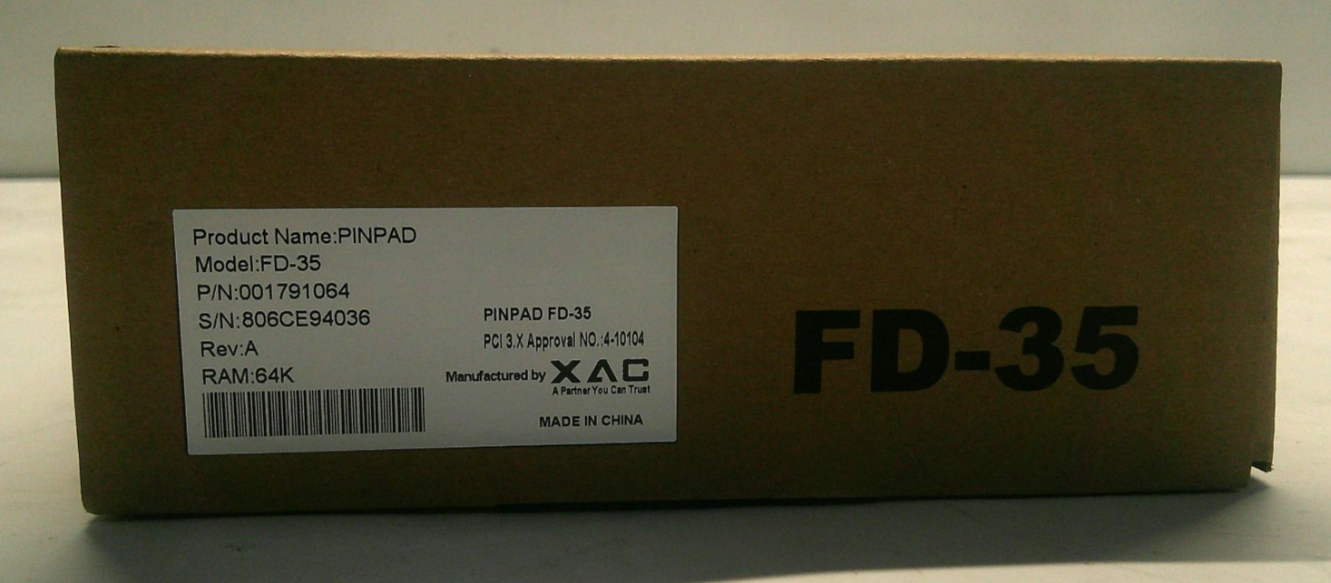 First Data FD-35 Pin Pad Credit Card Reader