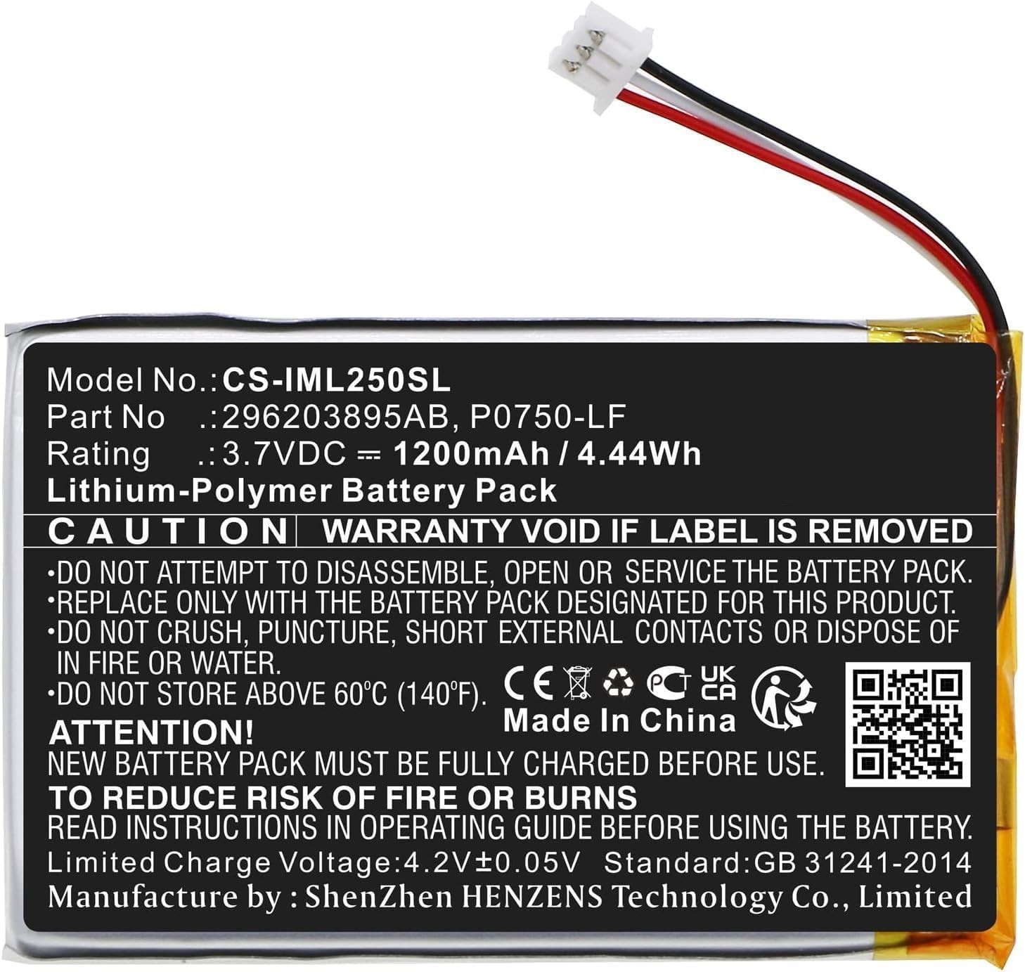 Compact 1200mAh P0750-LF Battery for Ingenico Link 2500 with Quality Assurance