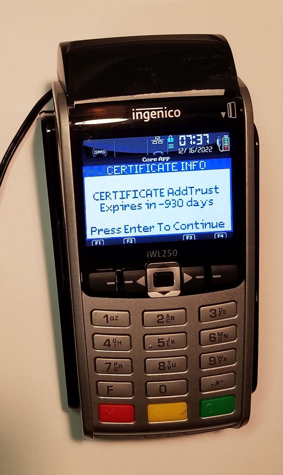 INGENICO iWL250 Credit Card Terminal With iWL200 Charging Station + ac power ada