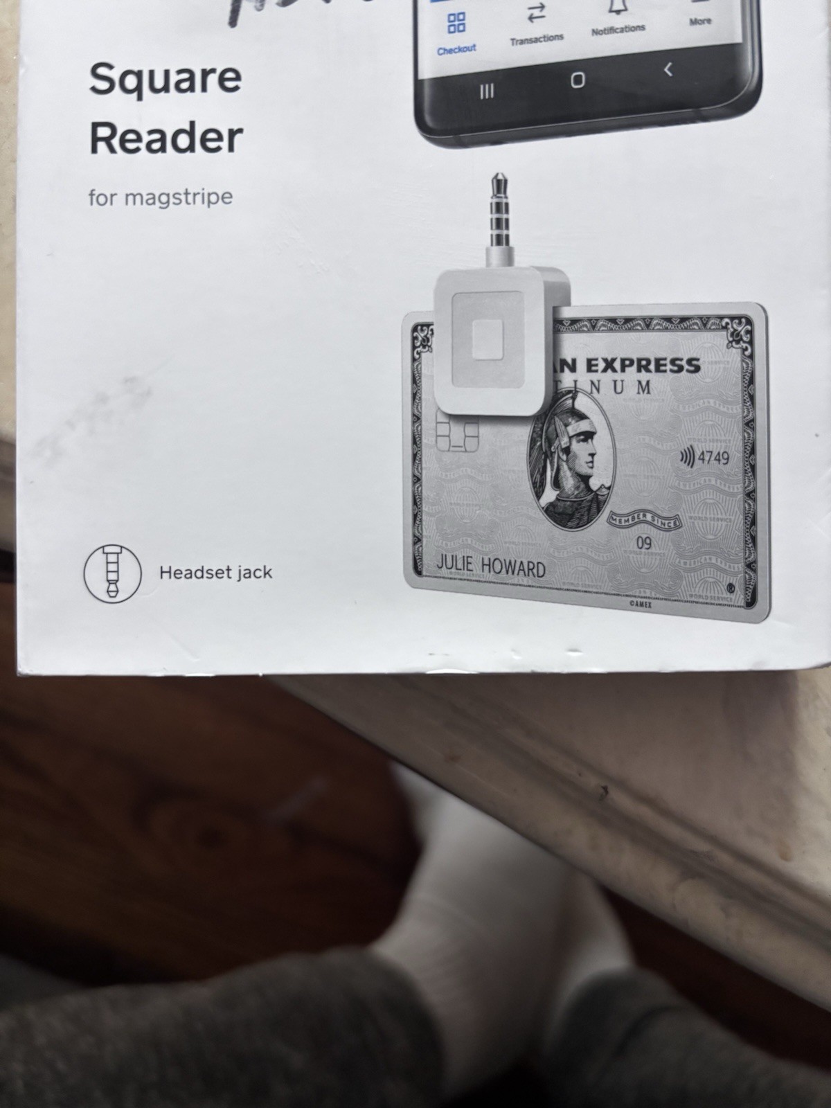 Square A-PKG-0206-01 Credit Debit Card Reader, White for Apple iPhone/Android