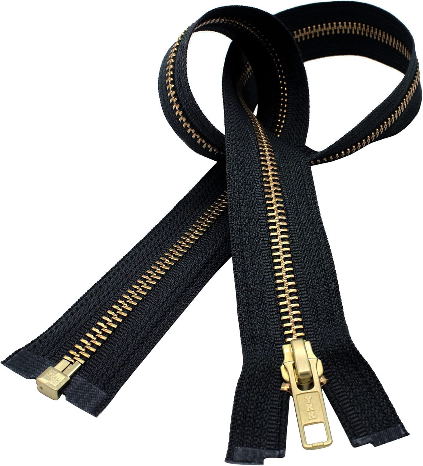 ®#5 Brass – Separating Zipper. Color Black. Made in the USA. (1 Zipper/Pack) (22
