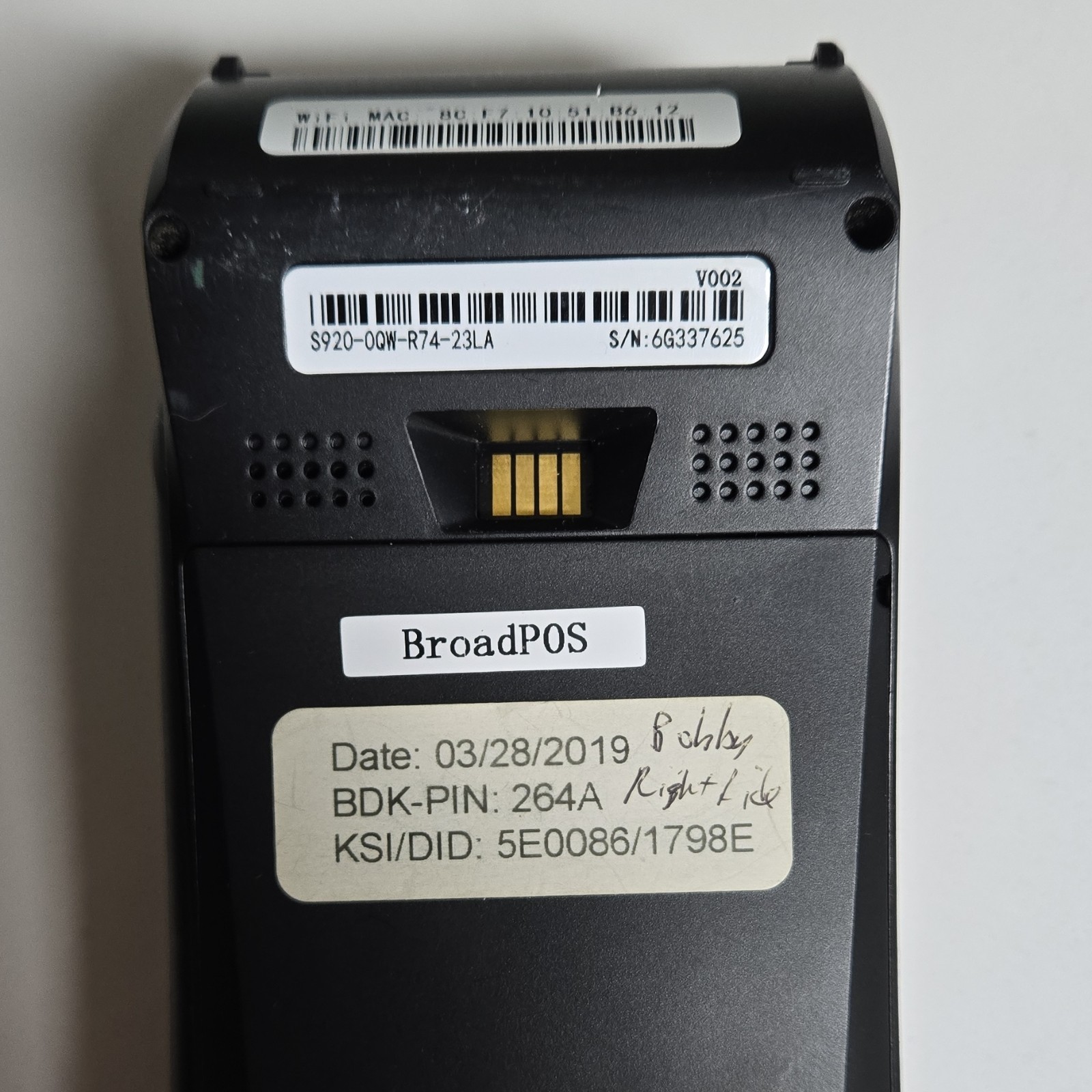 PAX S920 Wireless Credit Card Terminal with Power Adapter