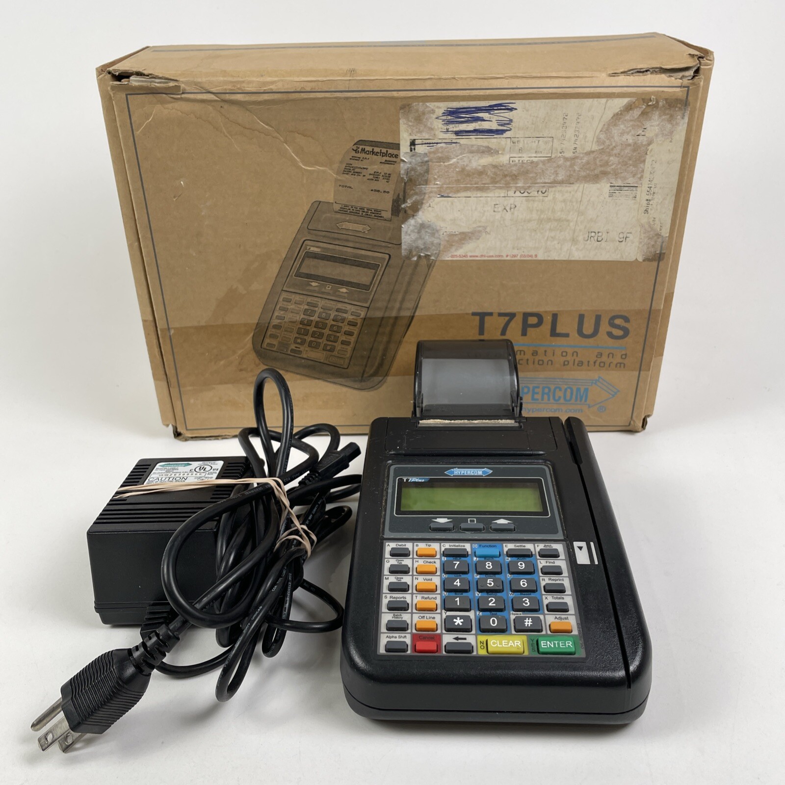 HYPERCOM T7 PLUS T7 PLUS Credit Card Terminal Reader Machine with Power Supply