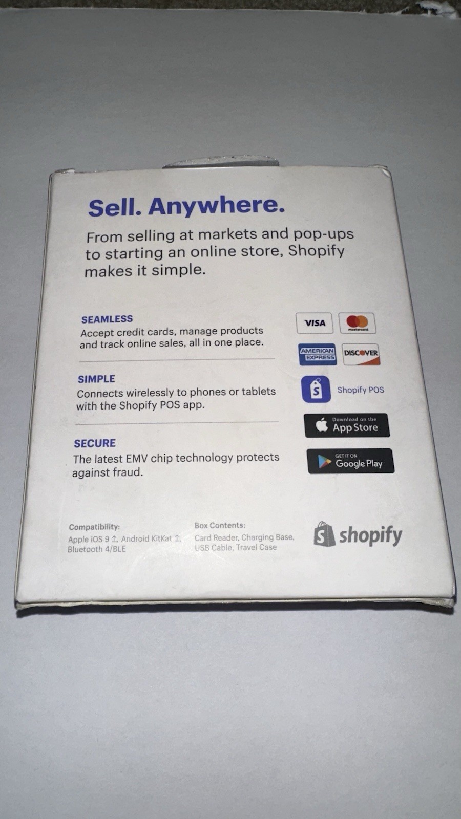 Shopify Chip & Swipe Card Reader –Wireless Credit Card Reader –Open Box Complete
