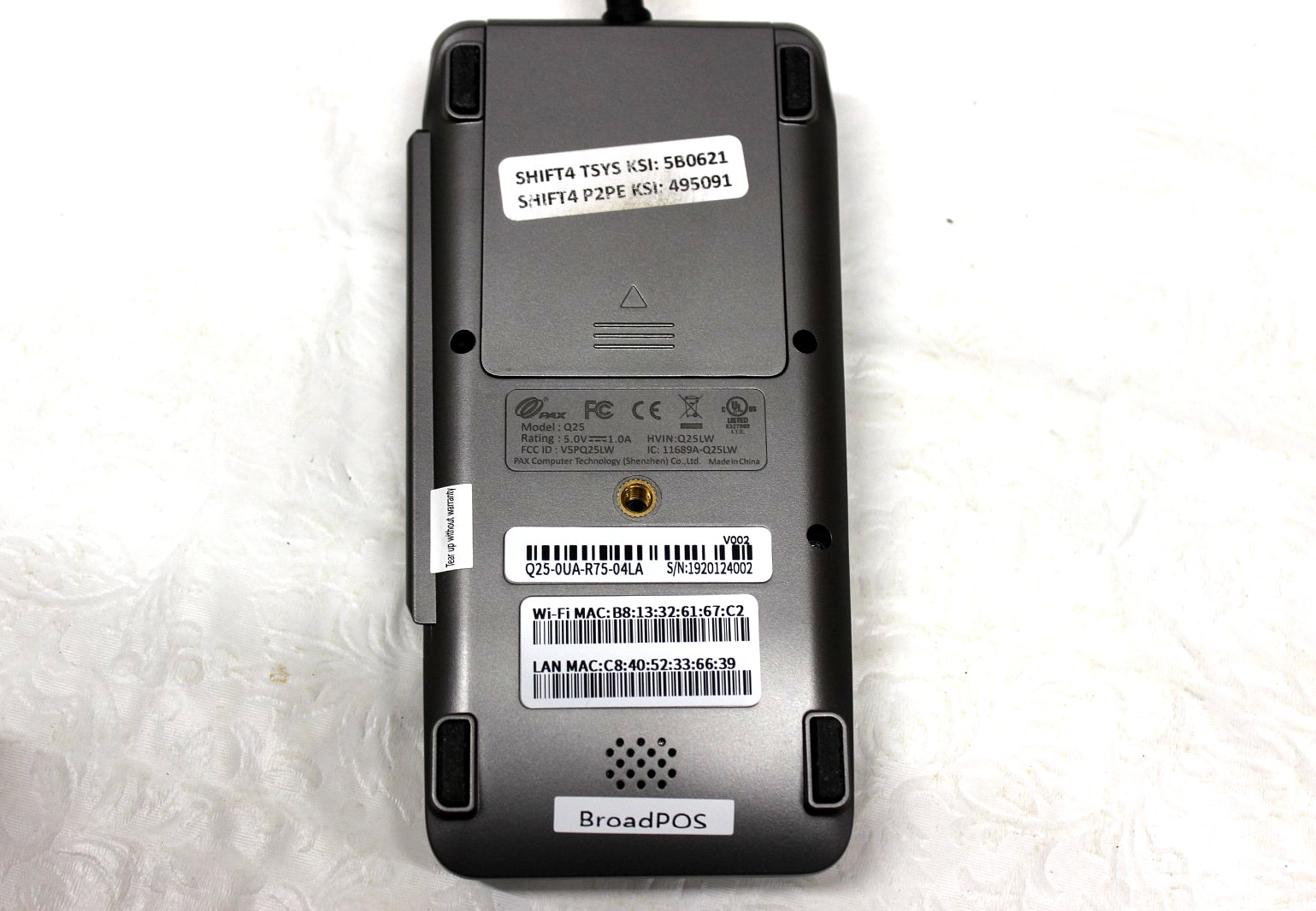 PAX Q25 SHIFT4 Smart PIN Pad (Q25-0UA-R75-04LA) POS Terminal NEW IN BOX