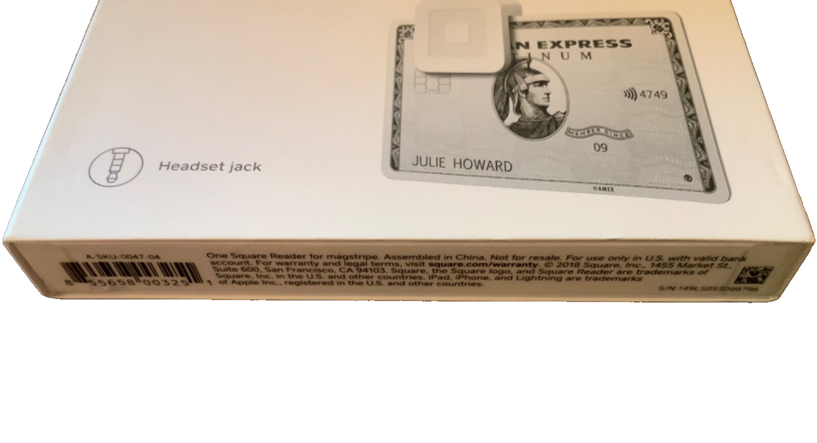 Square A-PKG-0206-01 Credit Debit Card Reader – White – Apple iPhone & Android