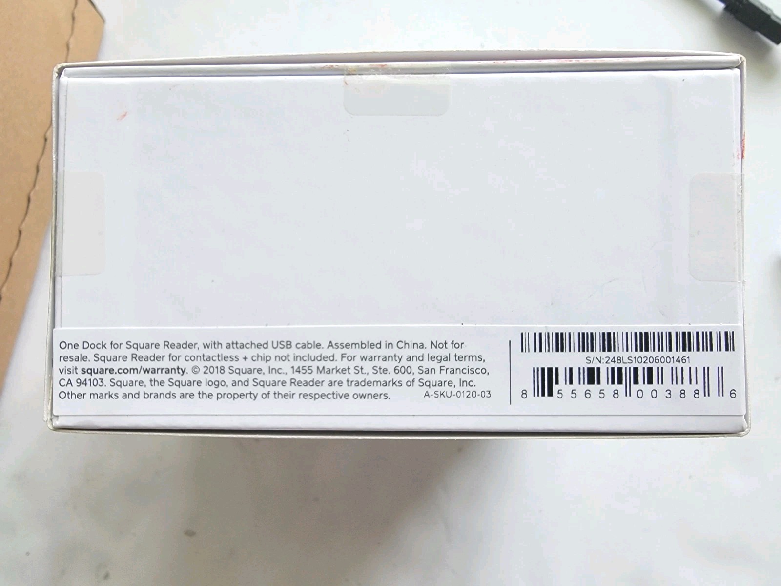Square Dock for Contactless Credit Card Reader open box