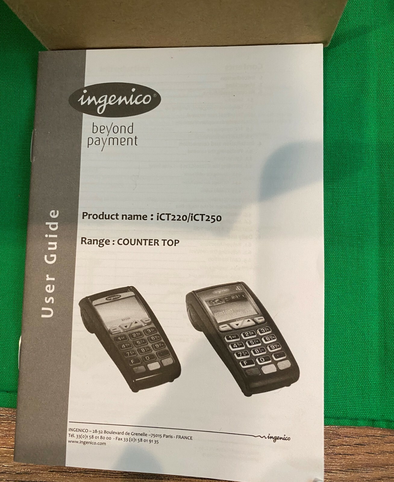 Ingenico ICT220CL for TSYS Payment System for EMV, NFC Cards.  