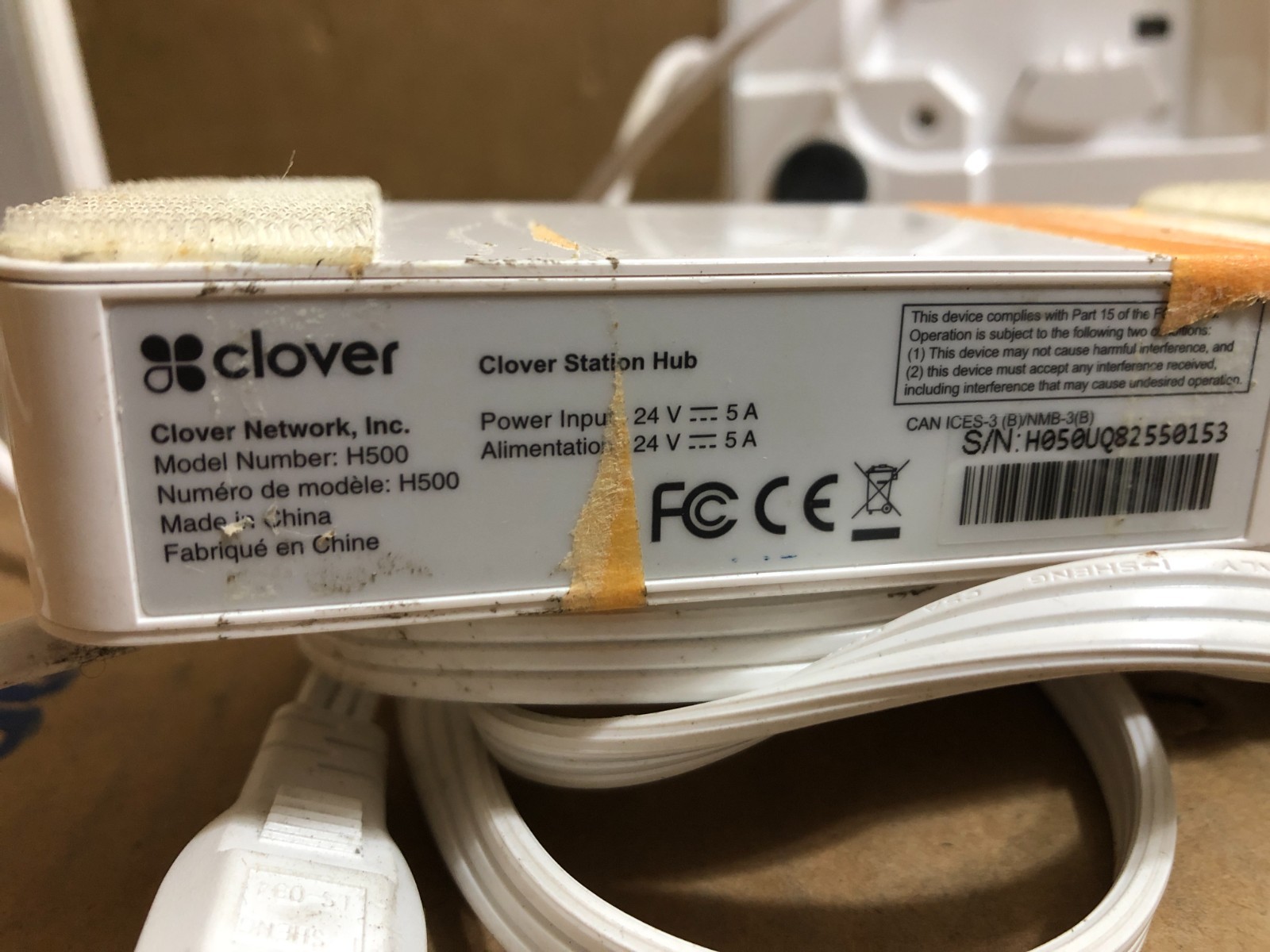 Clover Station Display C500, Printer P550, Hub H500 & Power Adaptor **
