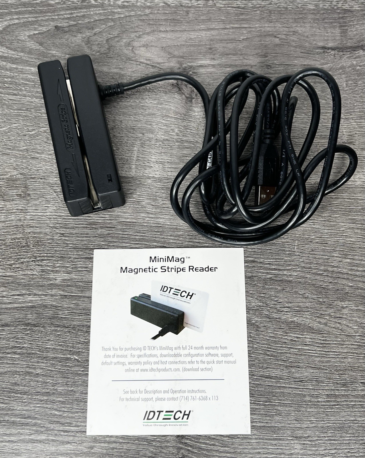 ID Tech IDMB-334112B USB Magnetic Strip Reader – Black Open Box