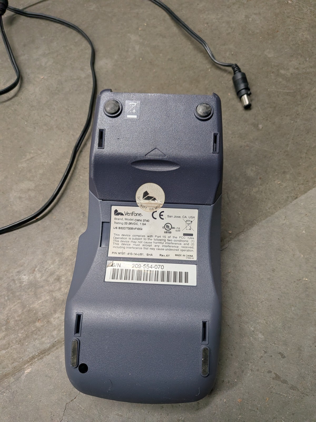 VeriFone OMNI 3740 Credit Card POS Terminal WORKS