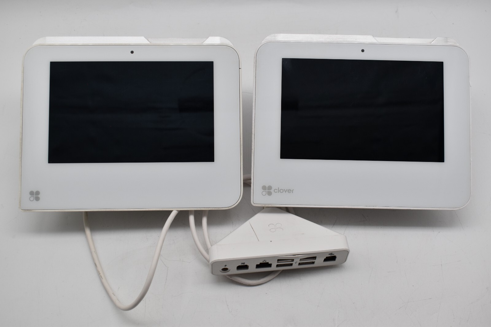 Lot of 2 Clover Mini POS System C300 Wi-Fi+ C301 3G+ 1x USB-C Triangle Hub *READ