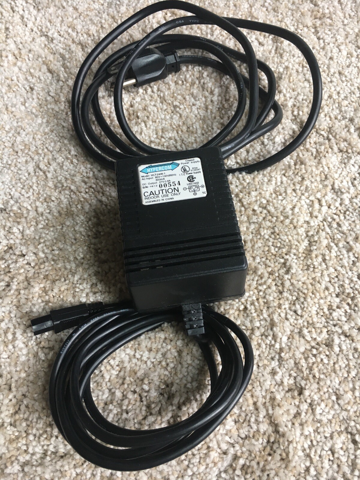 Hypercom OEM WLT-2408-1 Power Supply DC Output 27V 0.8A Credit Card