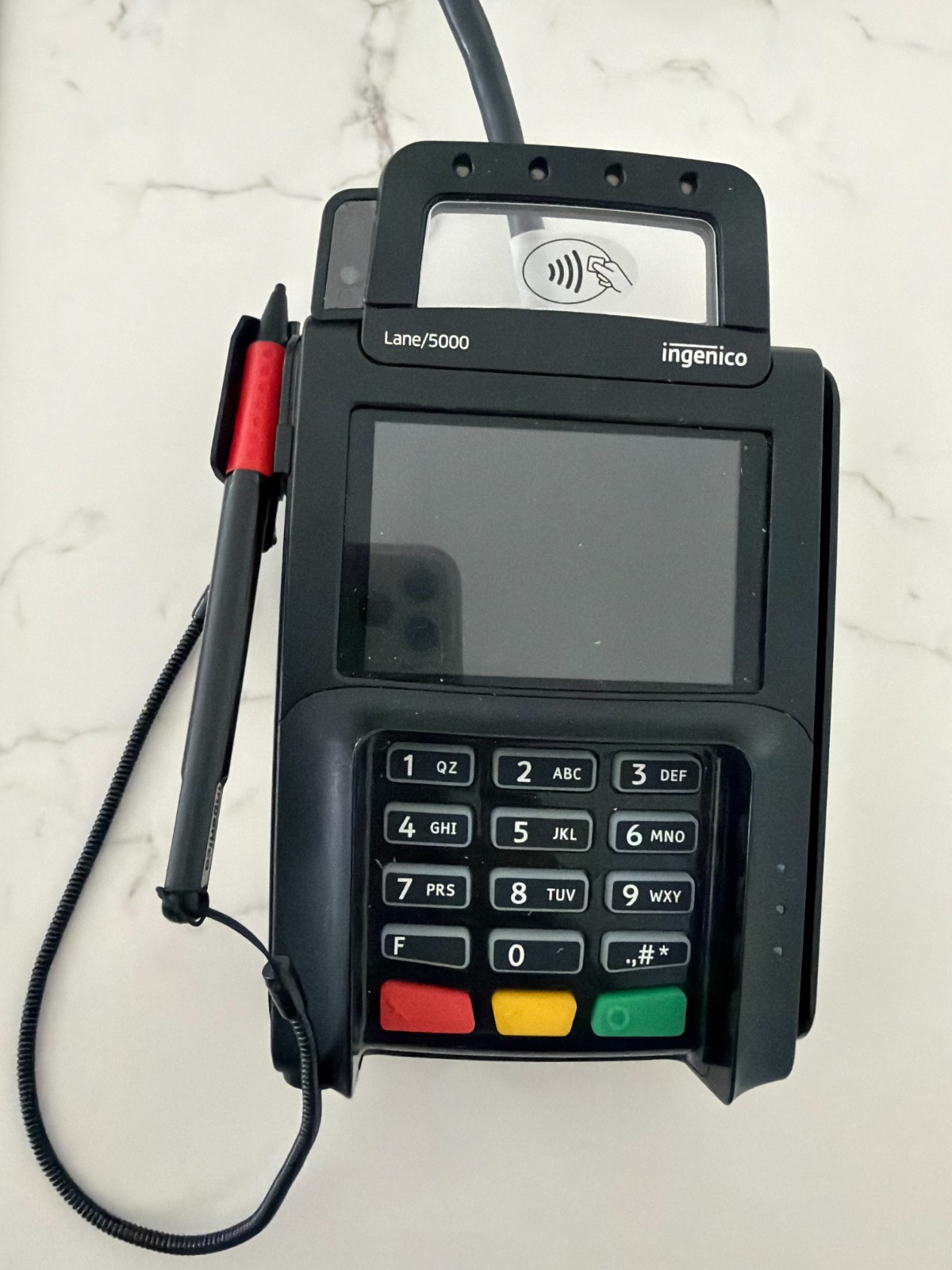 Ingenico Lane/5000 Electronic Credit Card Payment Terminal w/ USB and Stylus