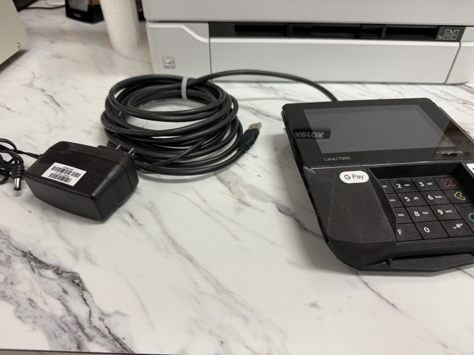 Nice Ingenico Lane 7000 Card Terminal with Stylus PS Cable LAN700-USDSF17A