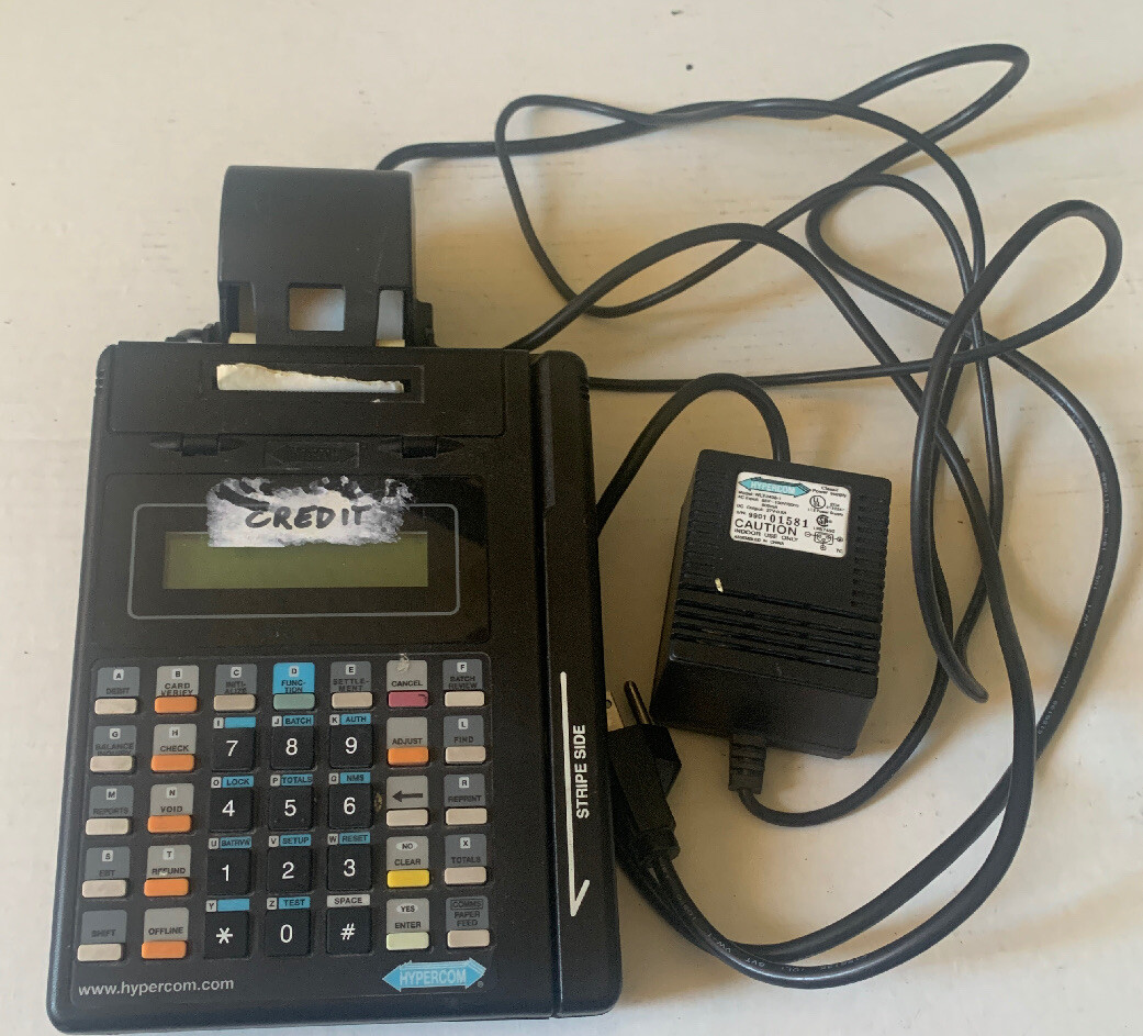 Hypercom WLT 2408-1 Credit Card Terminal With Power Supply Working Condition