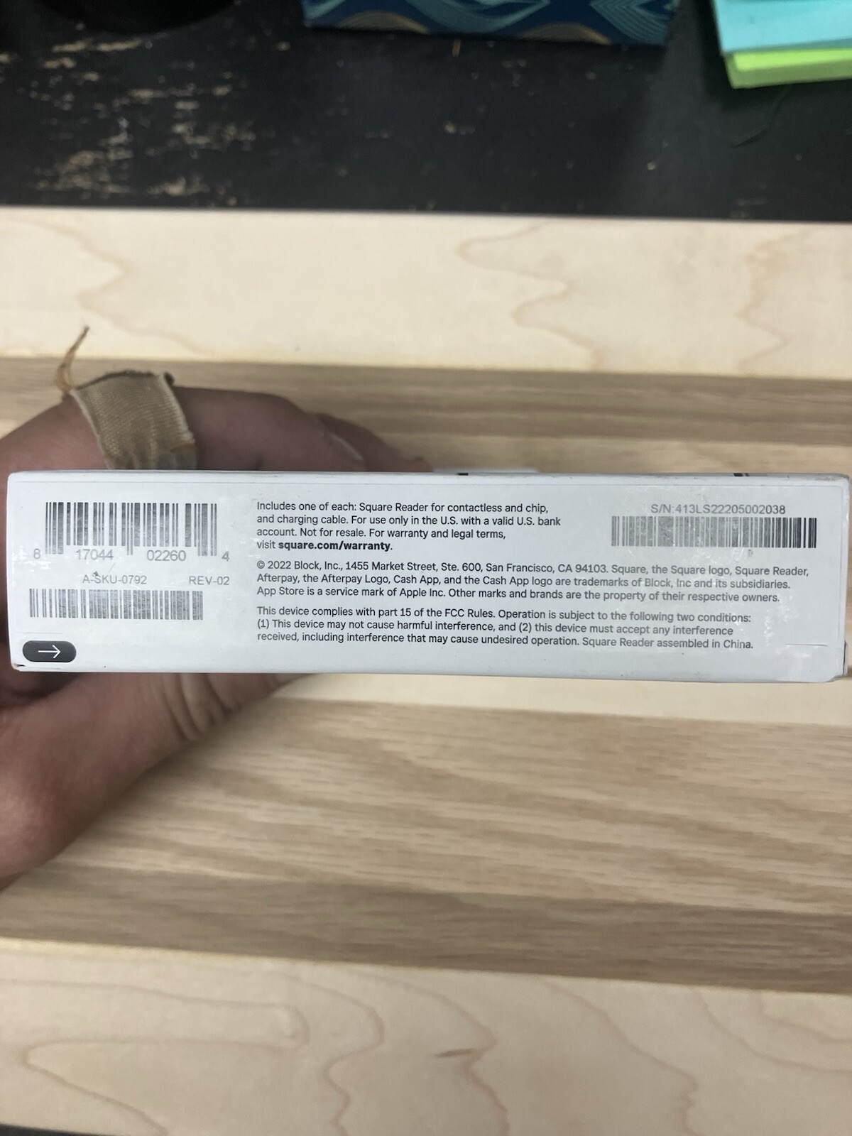 Square A-SKU-0792 Credit Card Reader for Contactless and Chip Machine 2nd Gen.