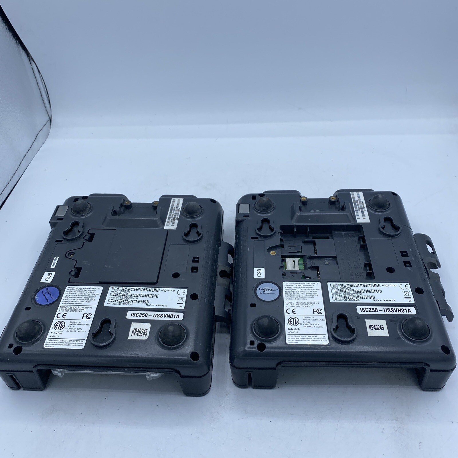 2-Ingenico iSC Touch 250 Credit Card Reader – MACHINE ONLY – PARTS ONLY