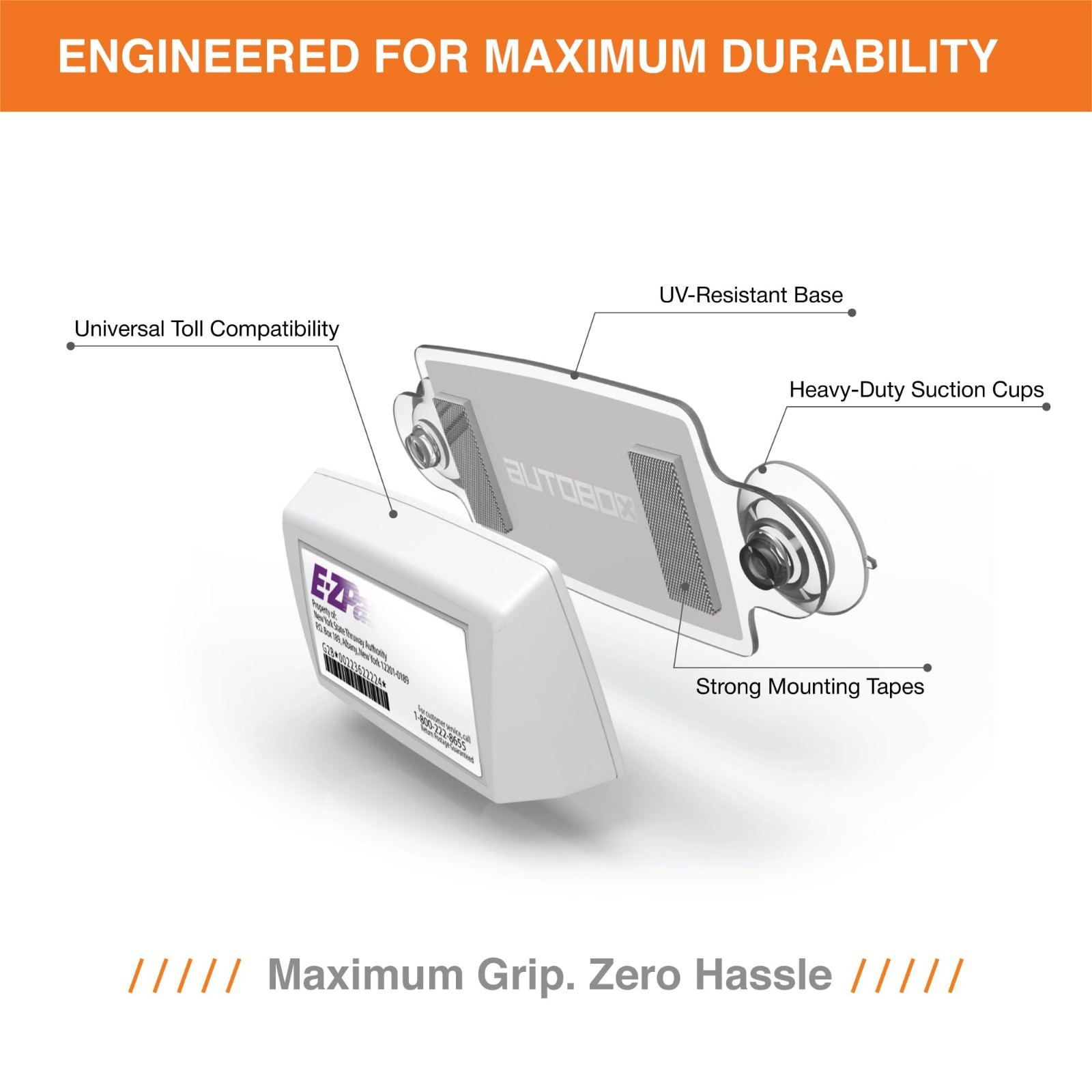Universal EZ Pass Holder for All US Toll Passes – Easy Install, UV-Protective, 4