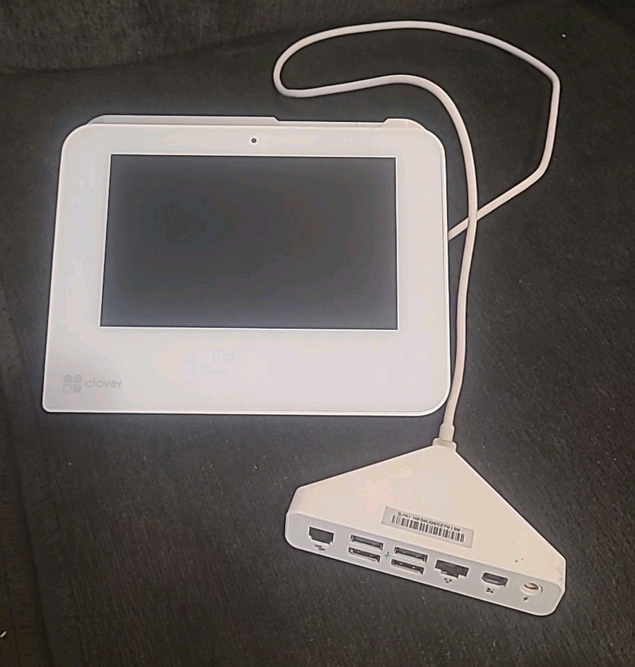 Clover Mini POS System C300 + USB-C Triangle Hub No PSU Parts Only Untested