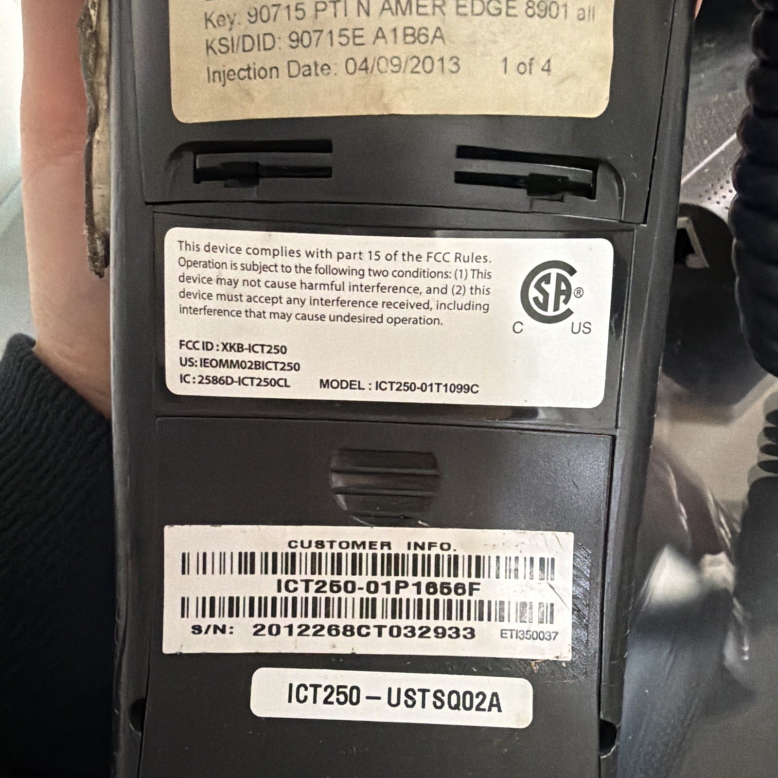Chase Ingenico iCT250 3in LCD USB/Ethernet Ports Dual Comm Credit Card Terminal