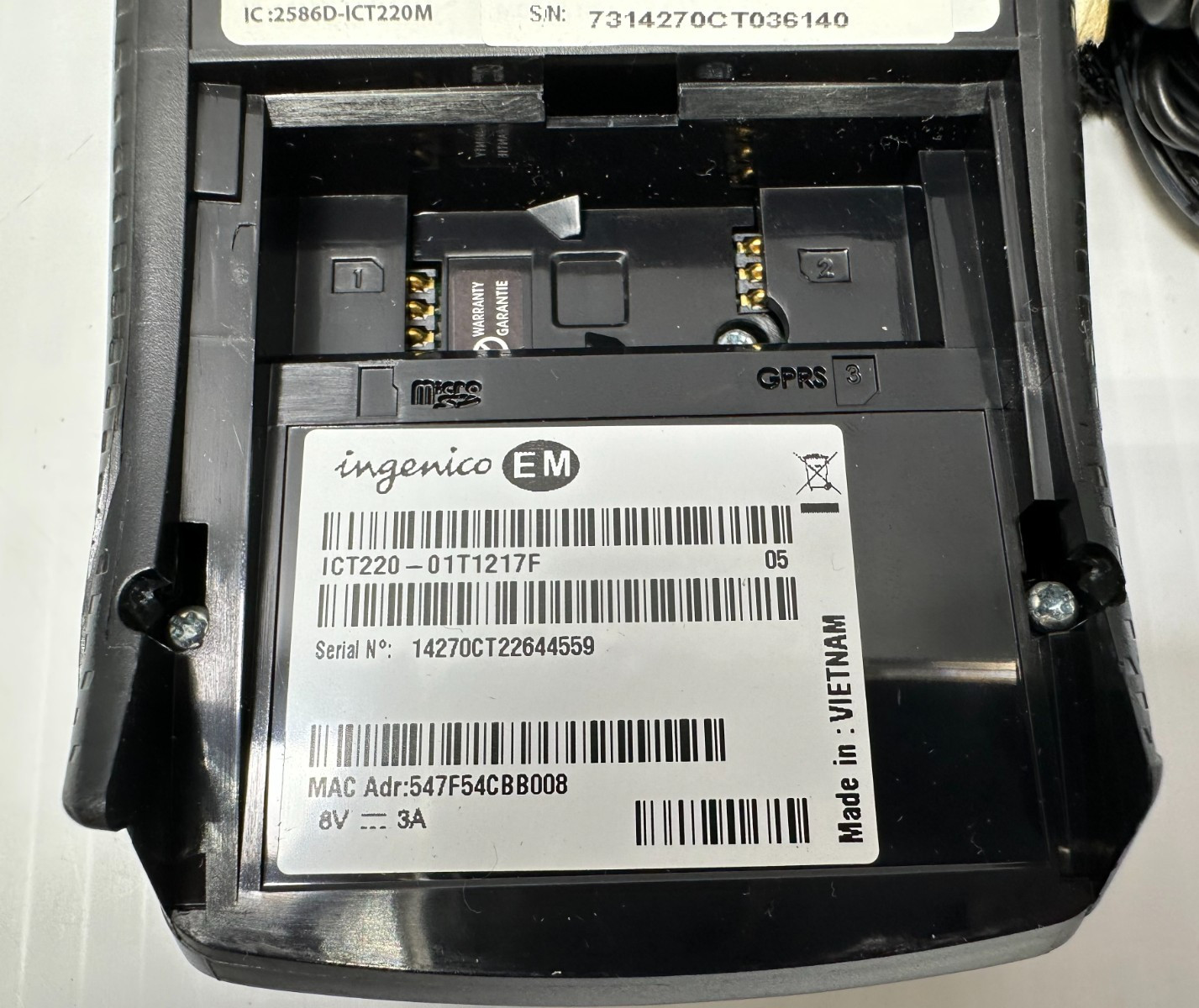 LOT OF 4 INGENICO ICT220 CREDIT CARD TERMINAL W/ ADAPTER
