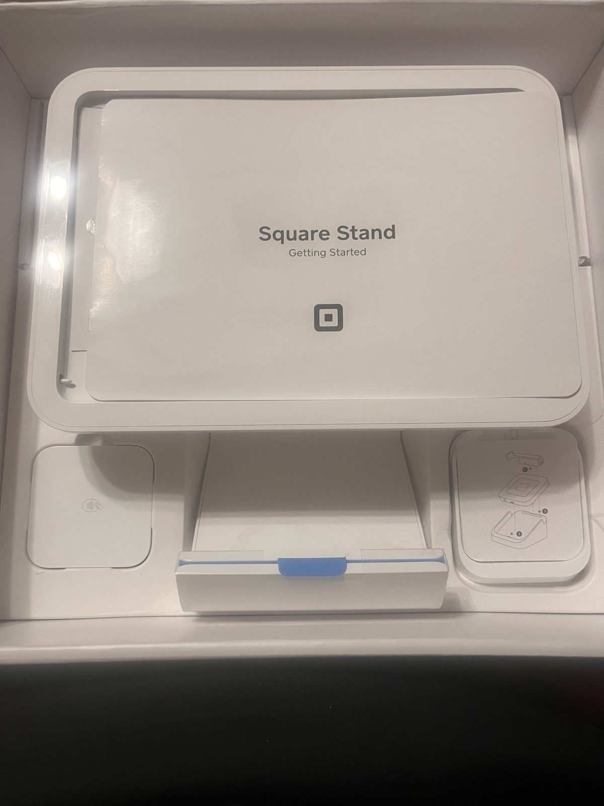 Square Square Stand POS Credit Card Terminal Tablet Holder White