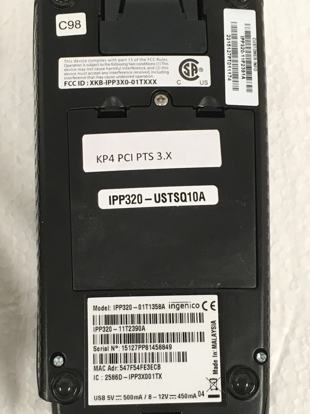 3x Ingenico iPP320 Credit/Debit OpenEdge Card Reader IPP320-01T1358A FREE SHIP