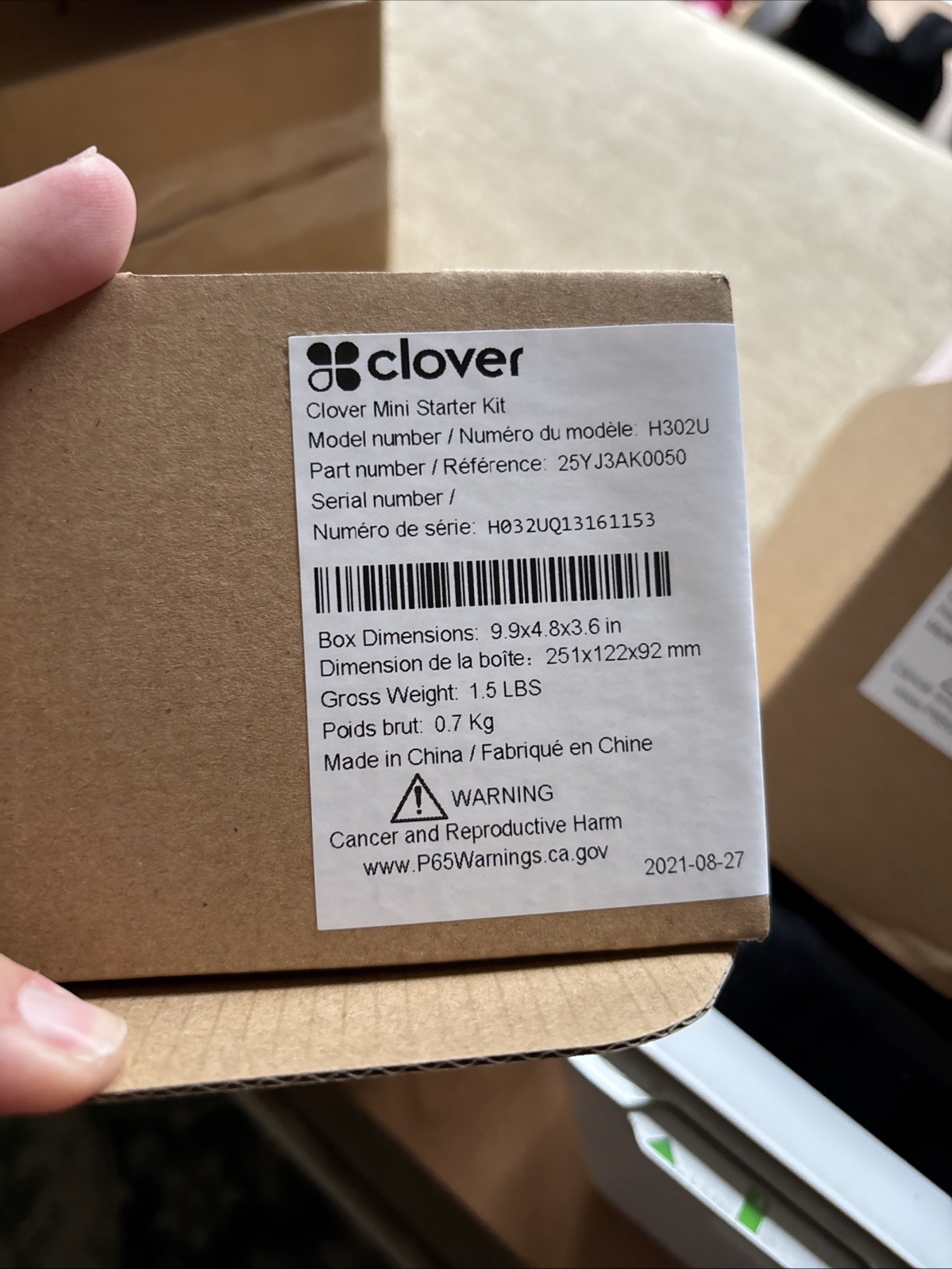 Clover Mini Wi-Fi C300 POS System w/ Triangle Hub and Power Cord