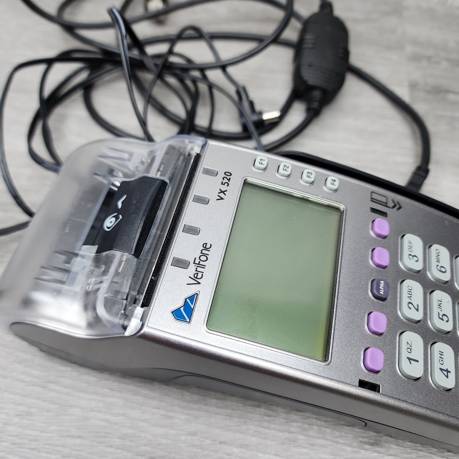 Verifone VX520 POS Credit Card Reader Machine #M252-753-03-NAA-3 w/ Power Supply