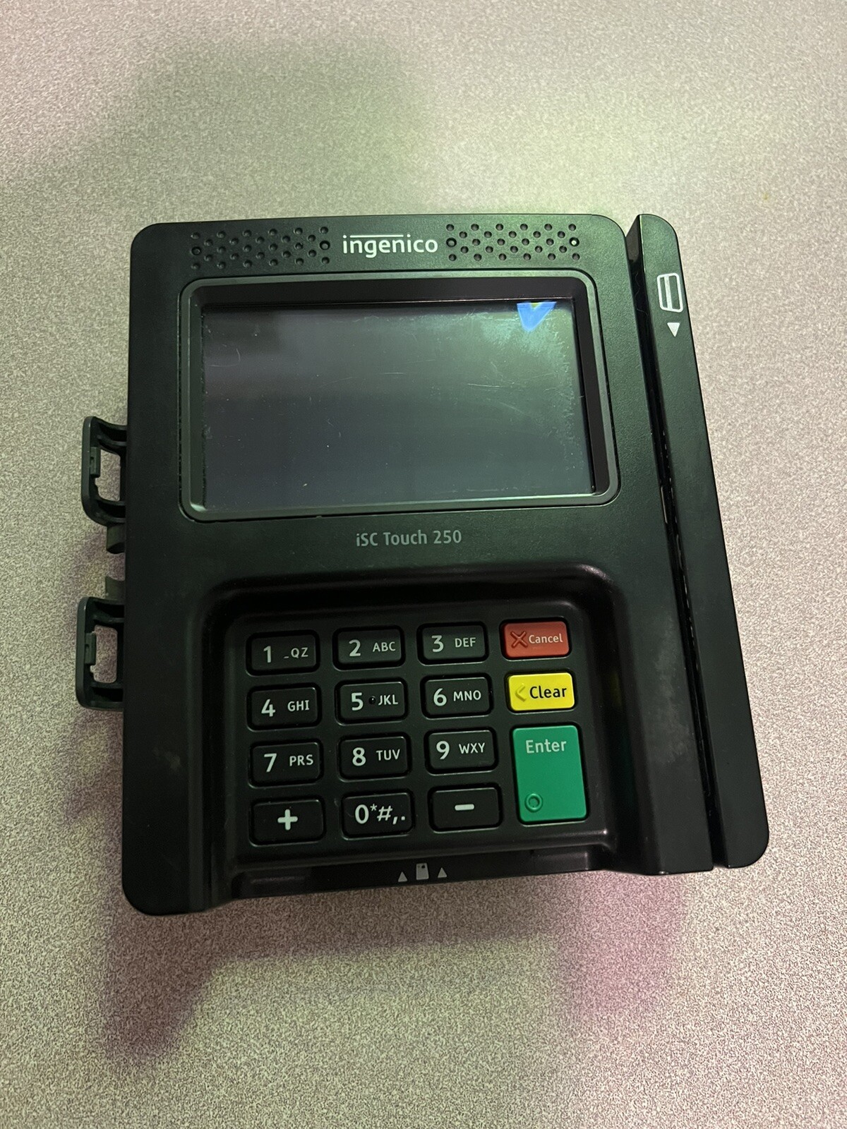 Ingenico iSC Touch 250 With Stylus, Power Adapter, And Tailwind Stand