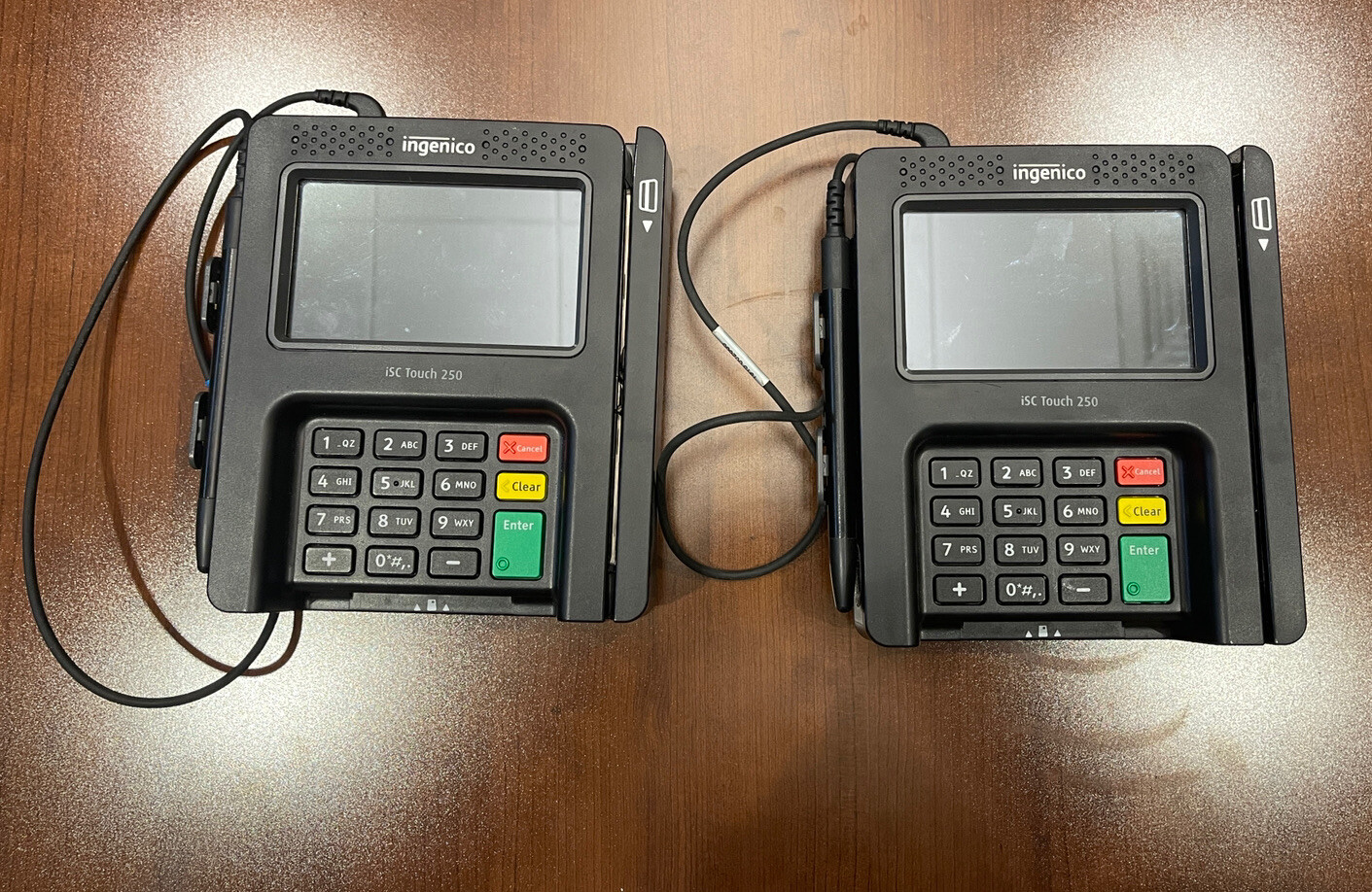 2 x Lot with Stands Ingenico iSC Touch 250 Card Payment Terminal Stylus w/ Cord