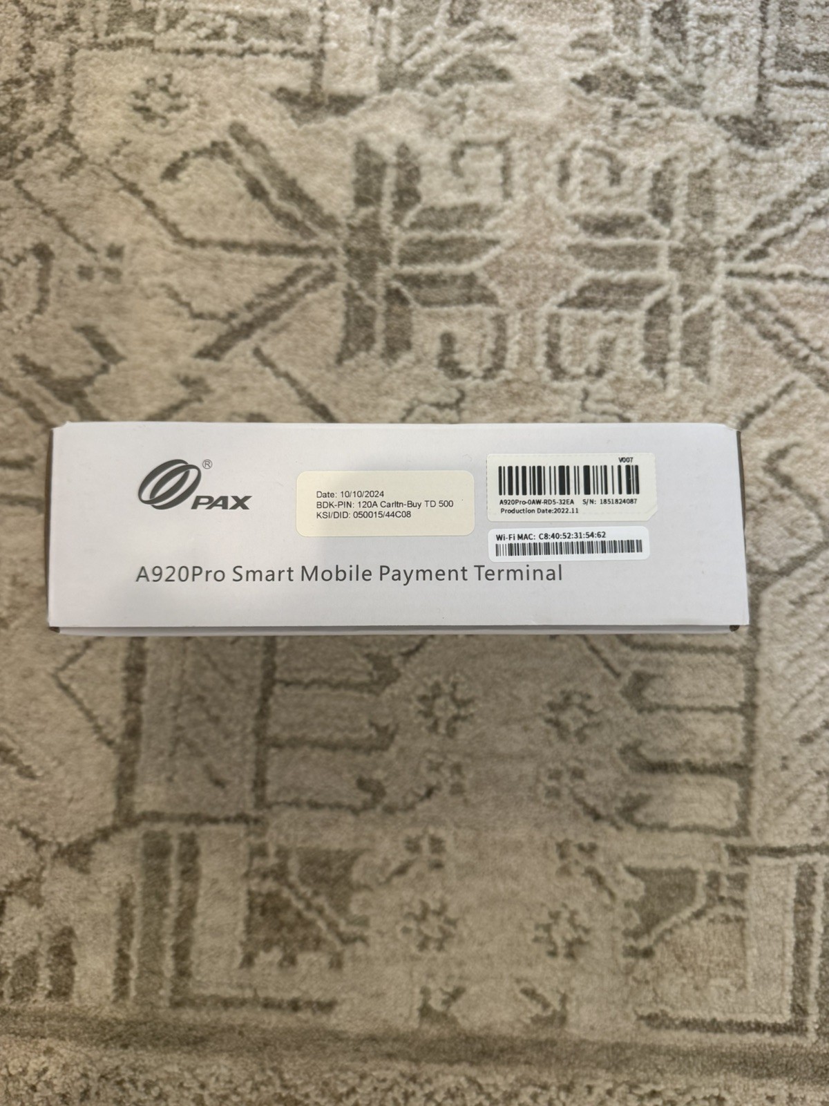 NEW – PAX A920PRO A920PRO-0AW-RD5-32EA WIRELESS SMART CREDIT CARD PMNT TERMINAL