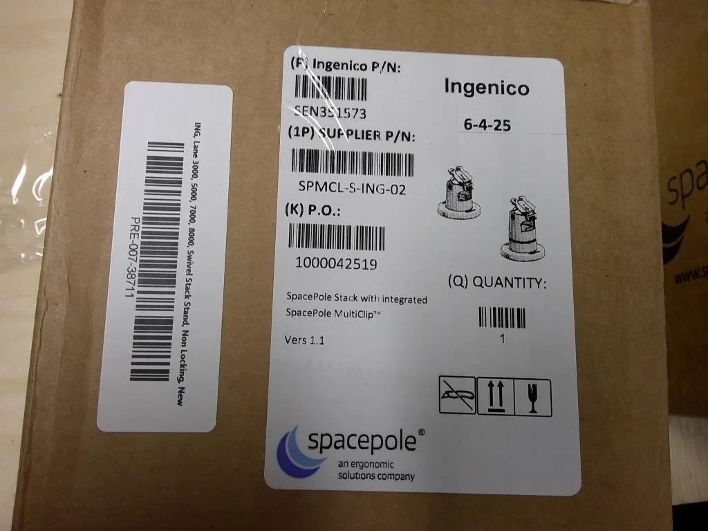 Ingenico SEN351573 SpacePole Stack w / Integrated SpacePole Multiclip New