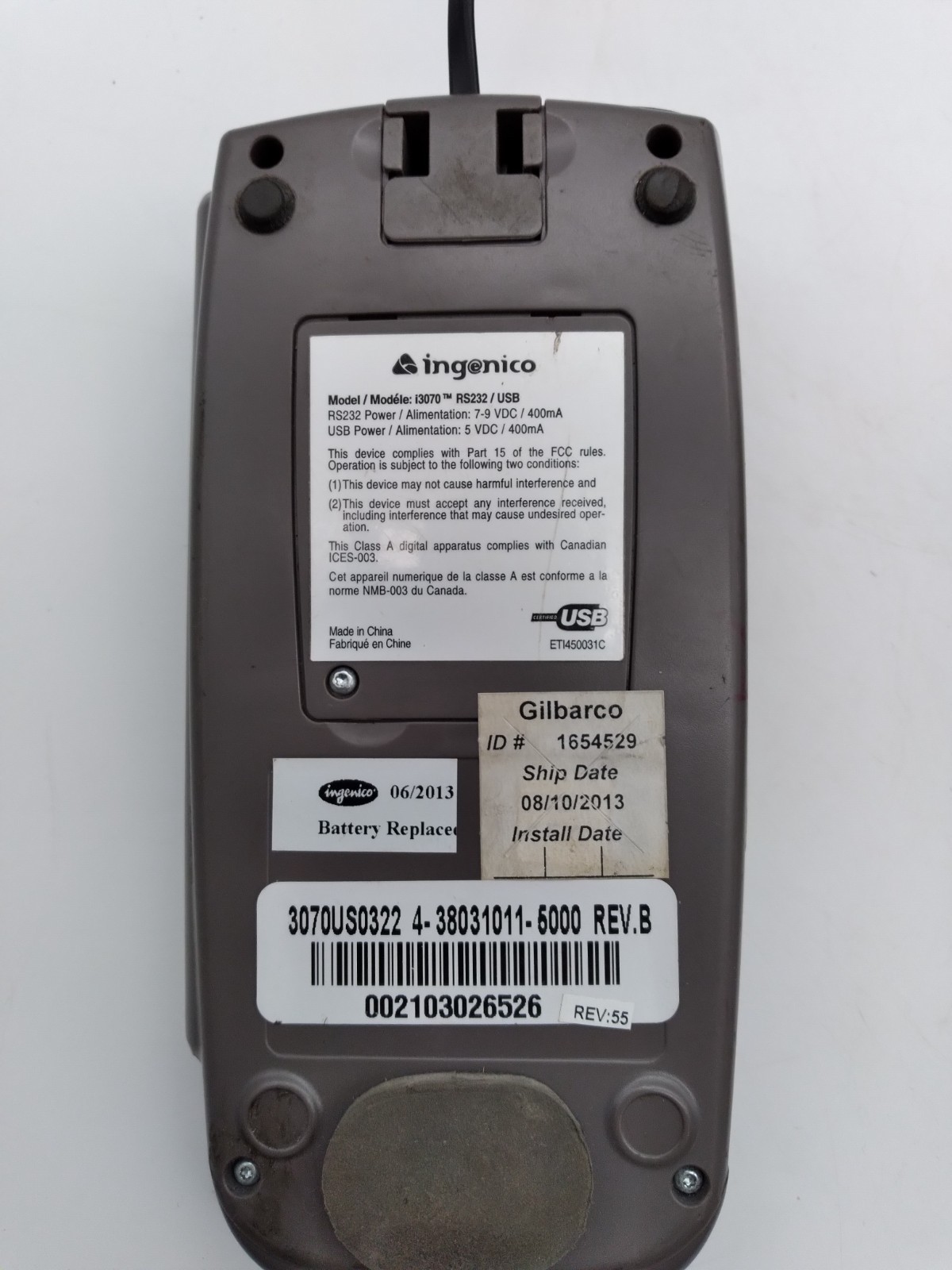 Lot of 4 – Ingenico I3070 Pin Pad USB/RS232 / Gilbarco PA0379001SHL3R