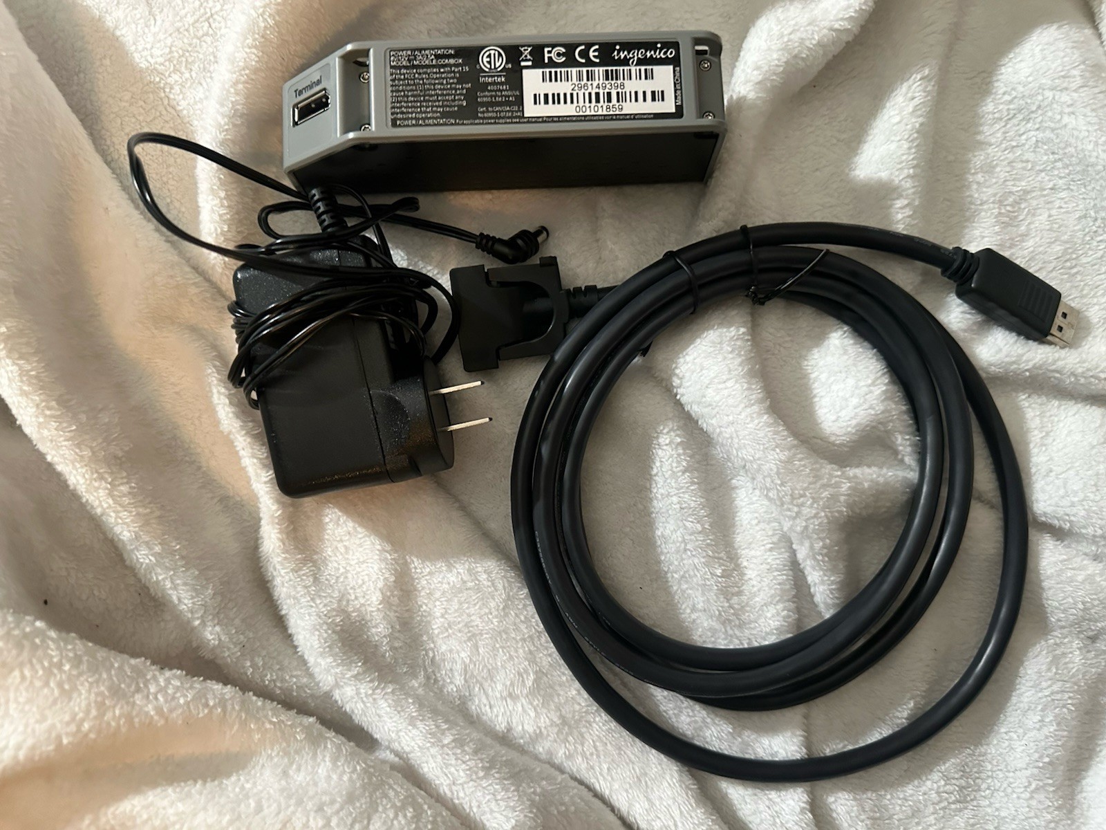 Ingenico Combox POS Terminal Box, Power Supply & Umbilical Cord~Free Shipping~