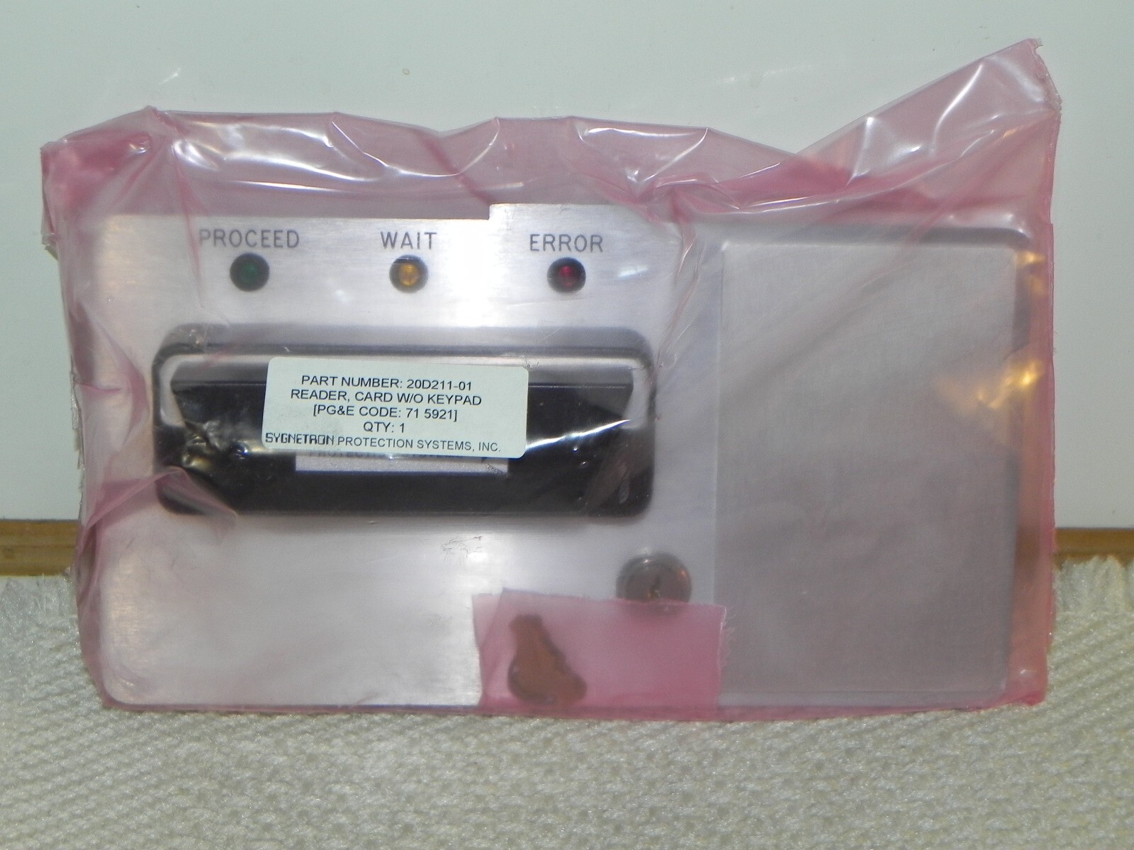Sygnetron 20d211-01 Card reader AS020C155 W/O Keypad 3M027/ FB012D881-02 W/KEYS
