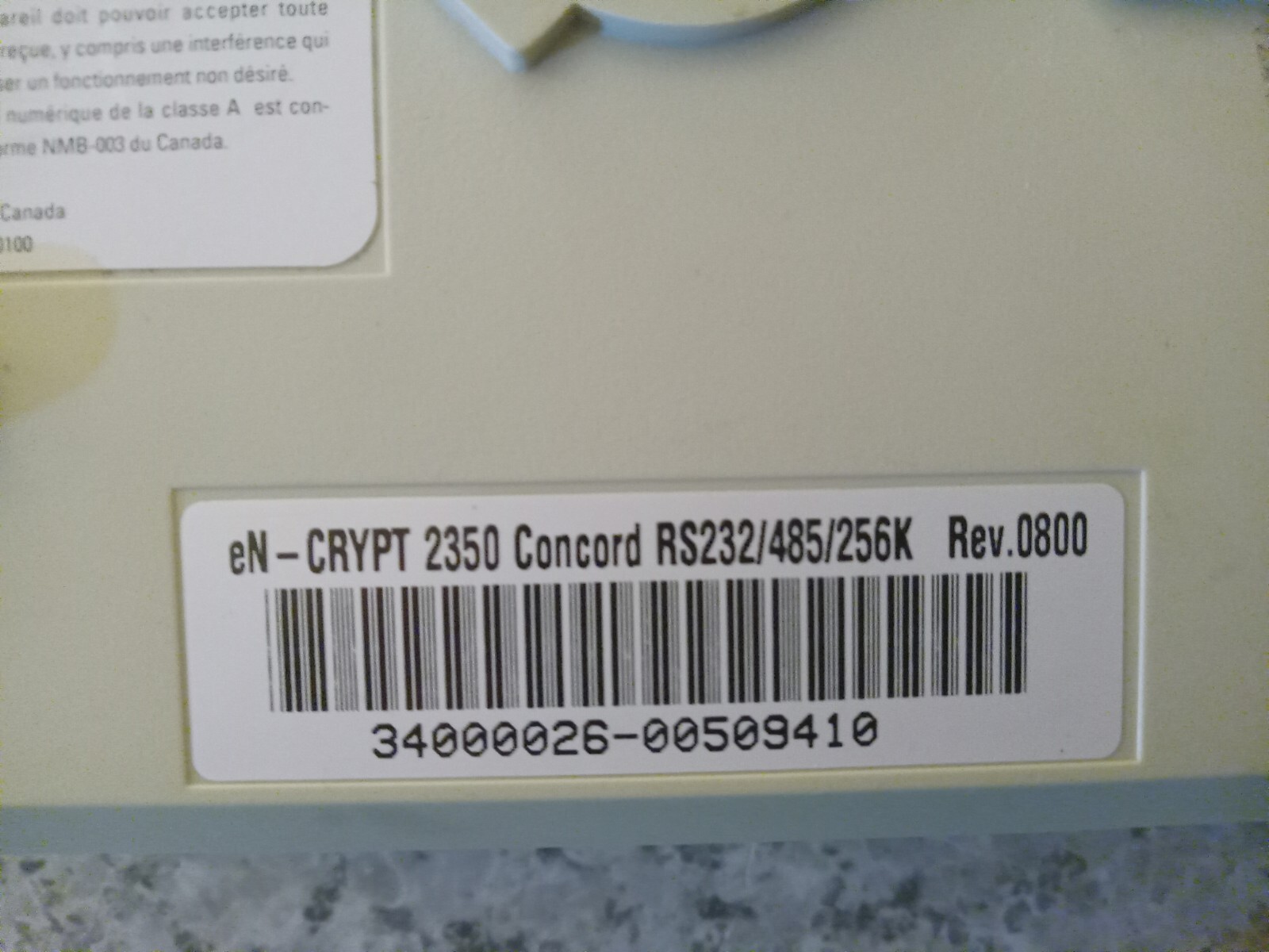 Lot Of 4 Concord eN-Crypt 2350 RS232/485/356K Rev.0800 POS System Readers