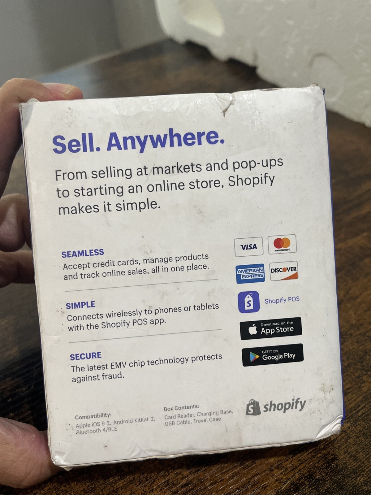 Shopify Chip and Swipe Credit Card Reader White Model S1701 Excellent Condition