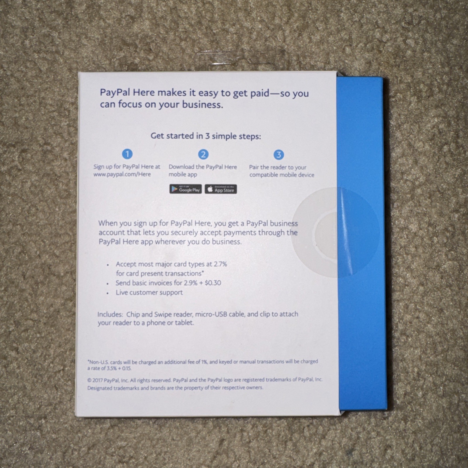 PayPal PCSUSDCRT Chip and Swipe Reader – Black