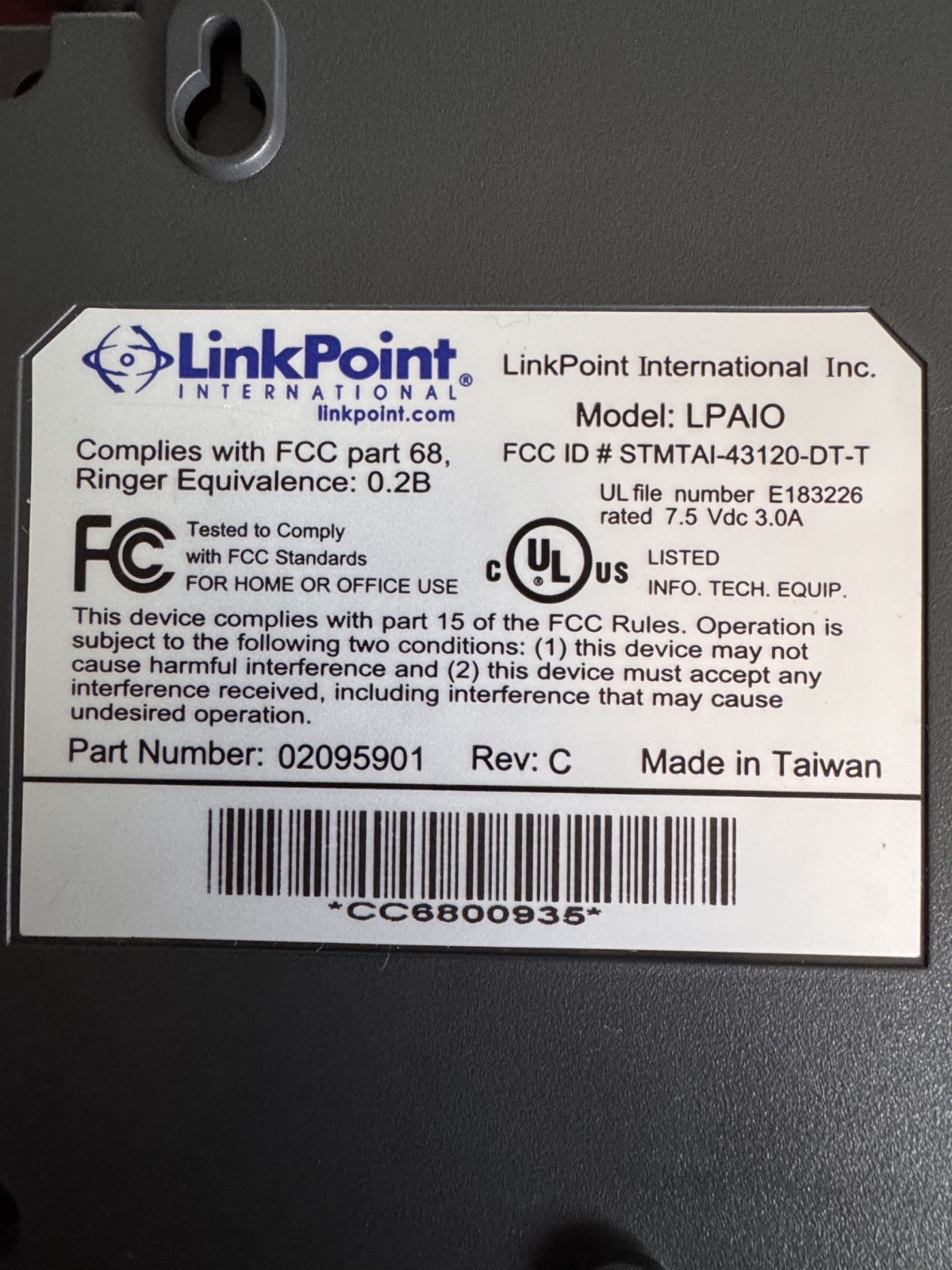 Linkpoint AIO LPAIAO AIO All-In-One POS Credit Card Reader Terminal