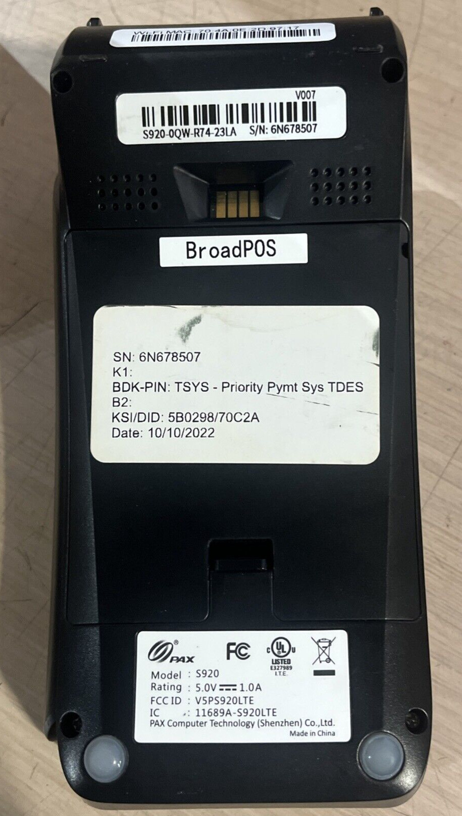 X12 PAX S920 MOBILE CREDIT CARD TERMINAL BLUETOOTH WIRELESS