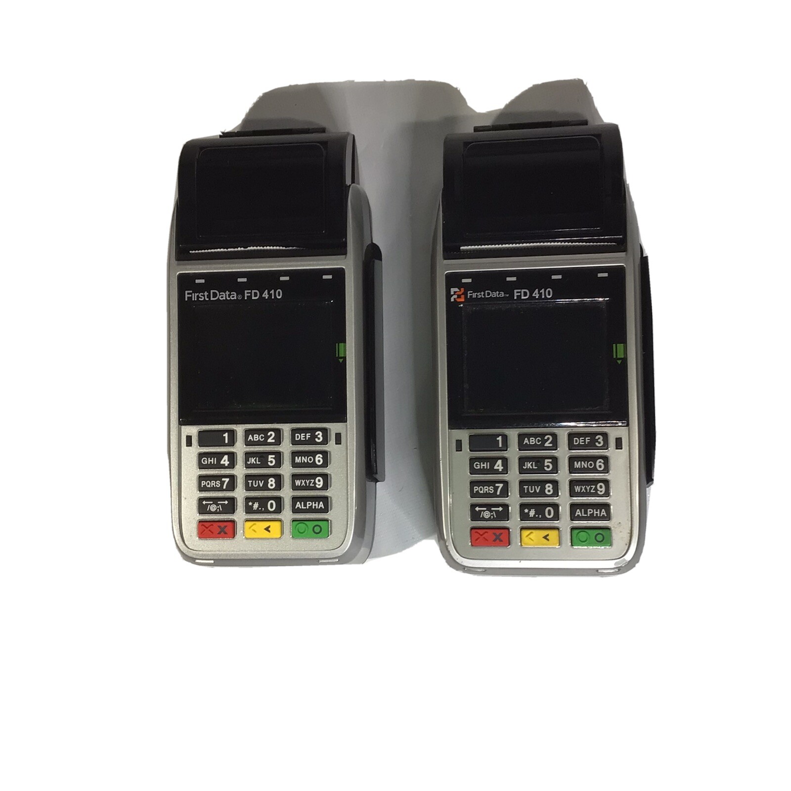 FirstData FD410 Credit Card Terminal No Cables Tested Lot of 2 PLEASE READ
