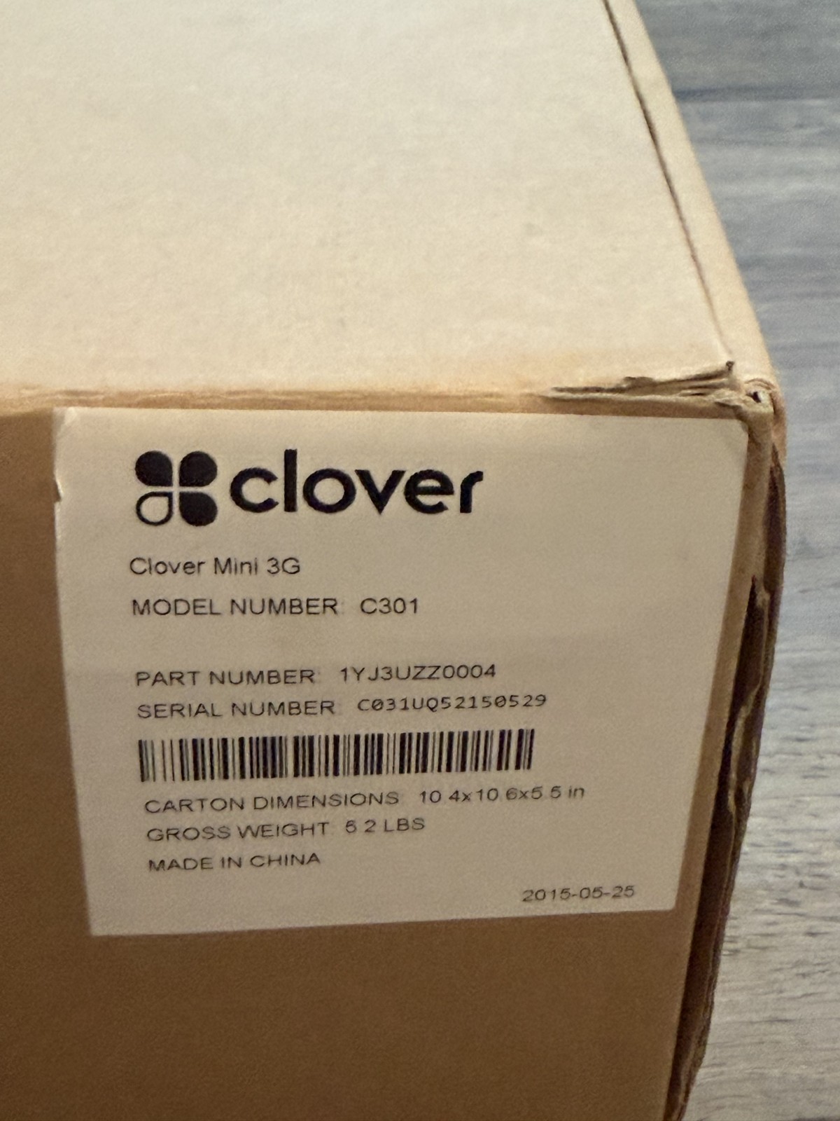Clover Mini 3G C301 POS System/Credit Card Terminal