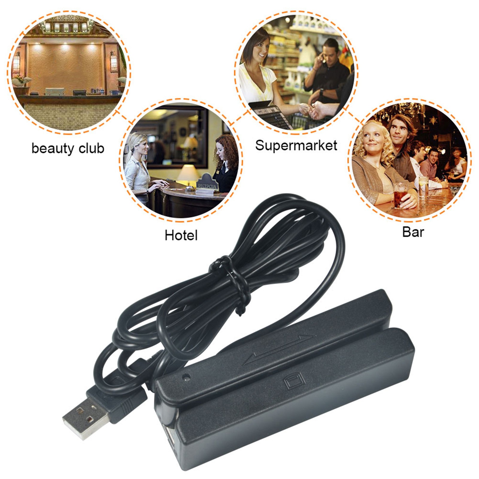 MSR580 USB Magnetic Strip Card Reader 3 Tracks Mini Mag HiCo Swiper