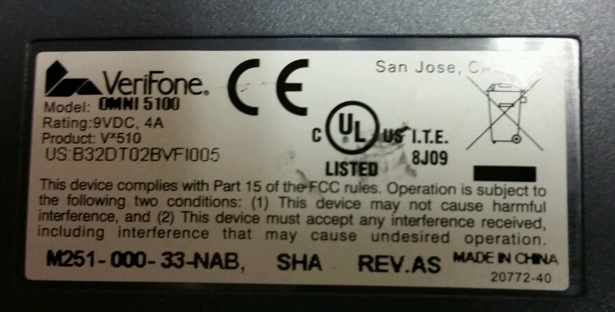 VERIFONE Vx510LE CREDIT CARD TERMINAL, Vx 510 LE, PCI-COMPLIANT