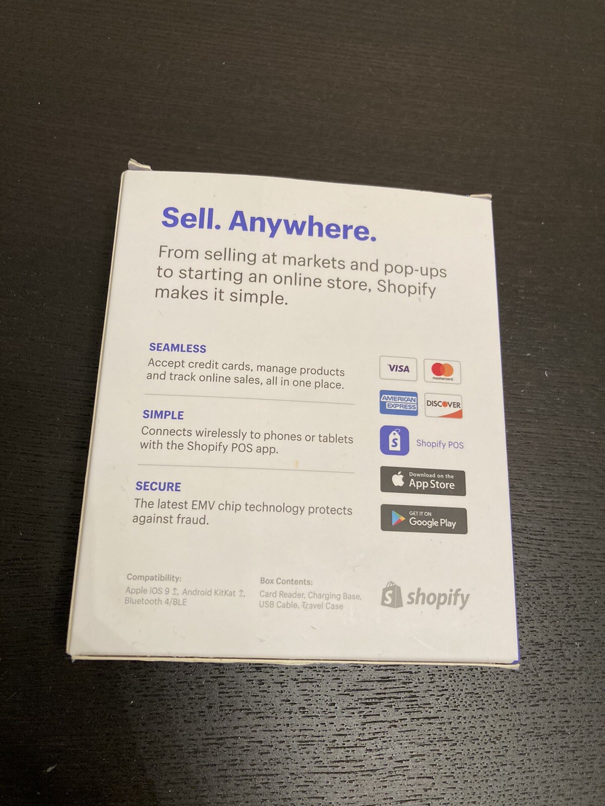 Shopify Chip & Swipe Reader – White (8541732075) NEW OPEN BOX